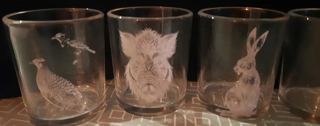 VERRES A WHYSKY sur le theme de la chasse