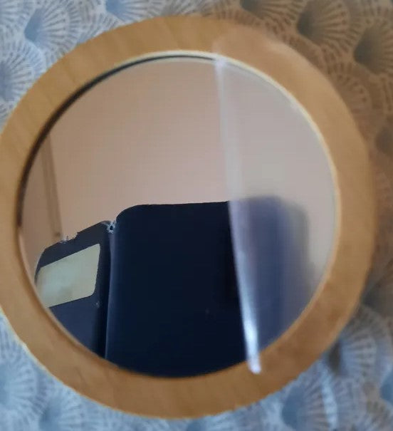 Petits miroir de poche pour maquillage en bois gravé