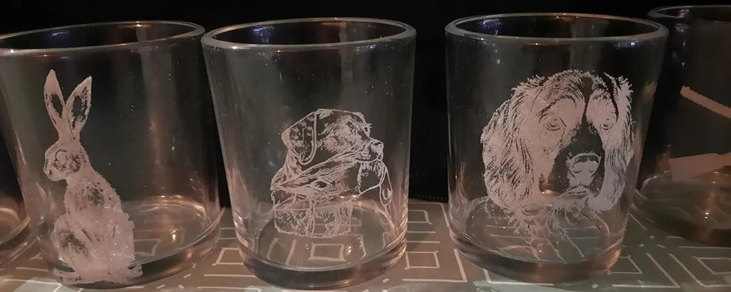 VERRES A WHYSKY sur le theme de la chasse