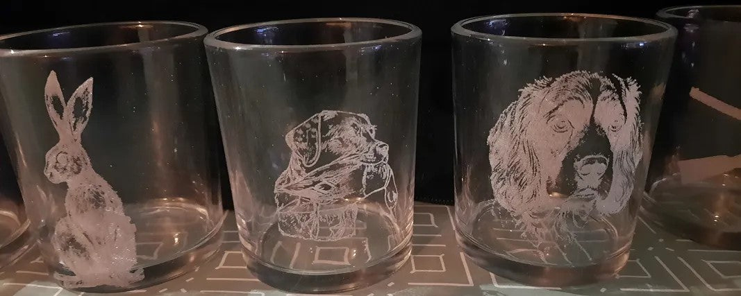 VERRES A WHYSKY sur le theme de la chasse
