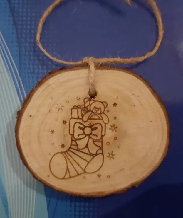 Décoration de noel en rondin de bois