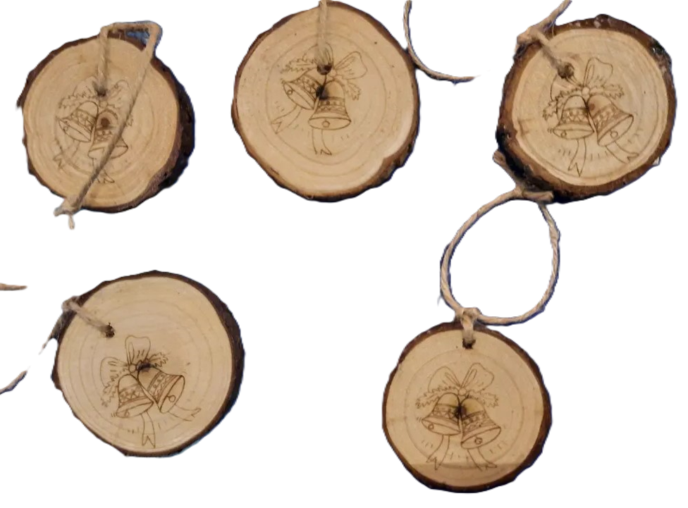 Décoration de noel en rondin de bois
