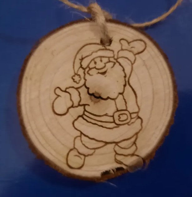 Décoration de noel en rondin de bois