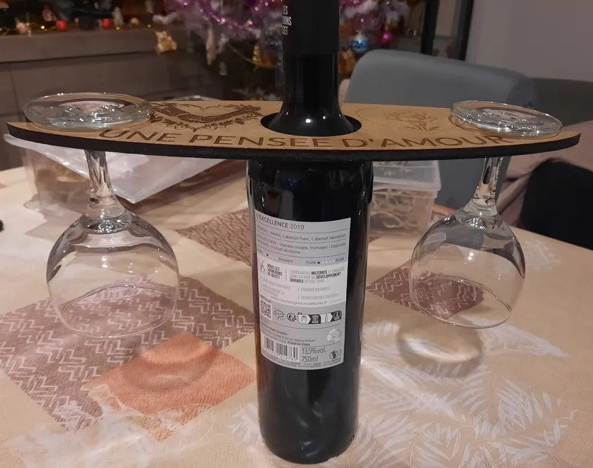 Support de verre en bois