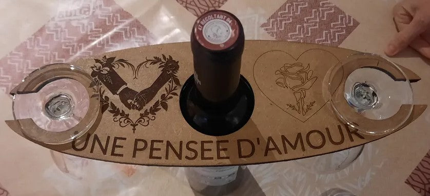 Support de verre en bois