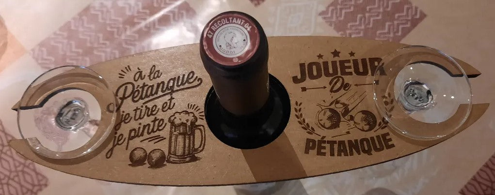 Support de verre en bois