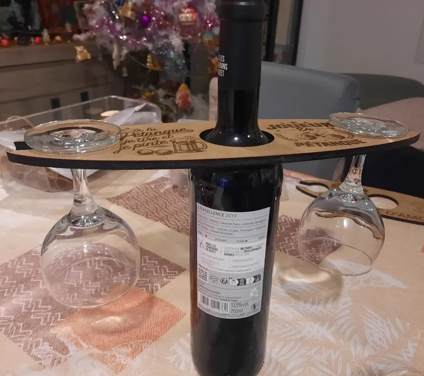 Support de verre en bois